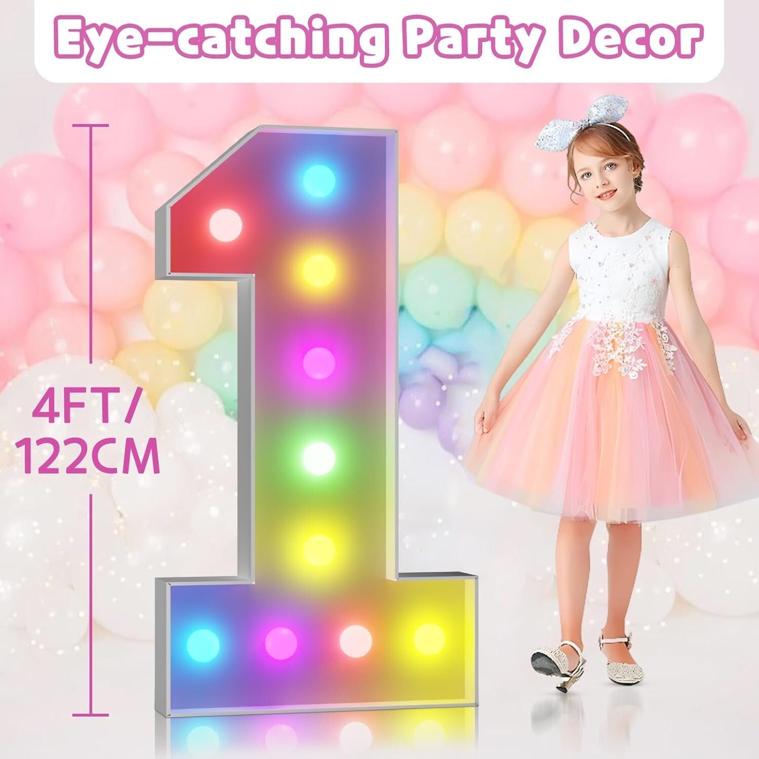 Vibrant 4FT Light-Up Marquee Number 40 for Unforgettable Birthday Celebrations