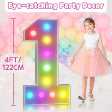 Load image into Gallery viewer, Vibrant 4FT Light-Up Marquee Number 40 for Unforgettable Birthday Celebrations