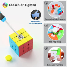 Load image into Gallery viewer, Portable 3x3x3 Speed Cubes Set - Perfect Gifts for Birthday and School Parties