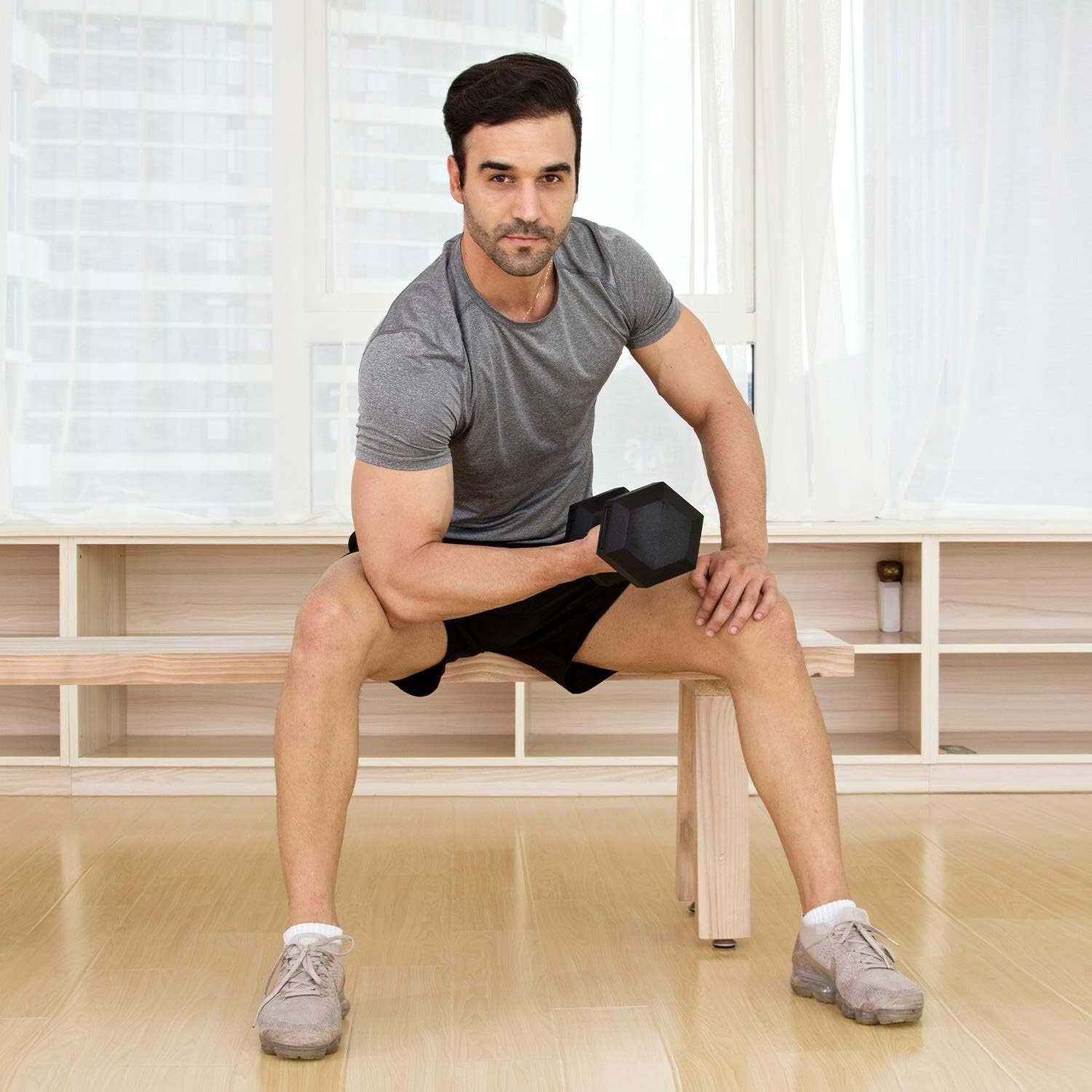 Ergonomic 30 lb Hex Dumbbell - Perfect for Weight Training and Muscle Toning