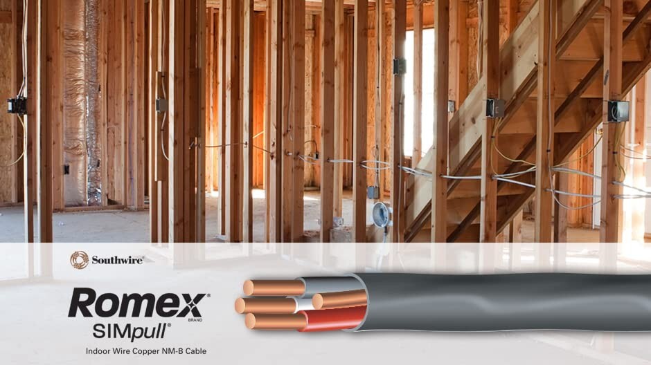 Flexible 50 ft Southwire SIMpull NM-B Wire - Ideal for Home Electrical Projects