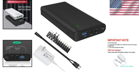 Lightweight 17500mAh Lithium-Ion Battery Pack with LED Indicator - Travel Ready