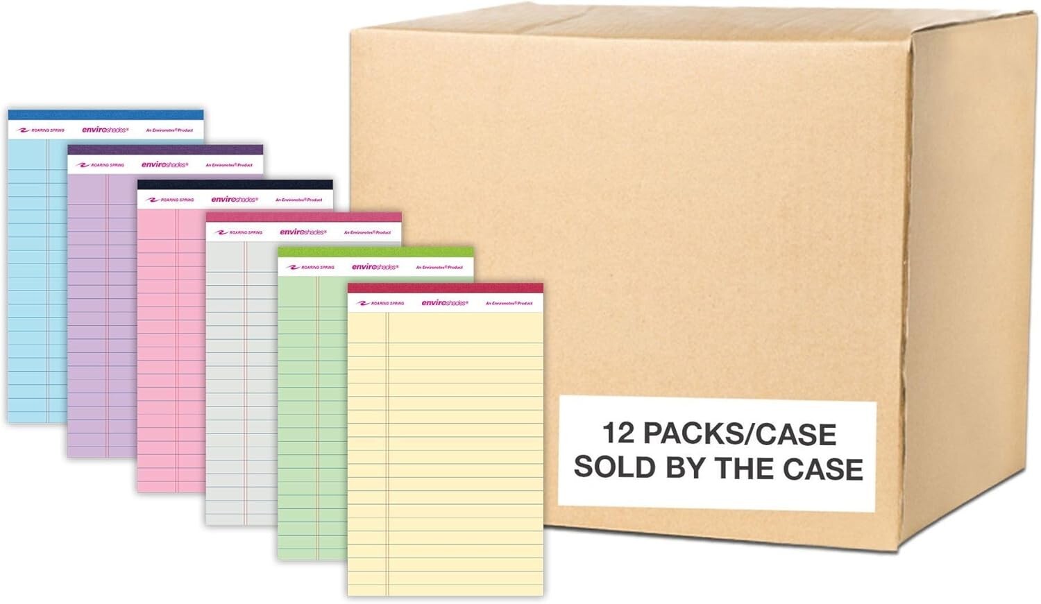 Eco-Friendly Mini Recycled Legal Writing Pads 5"x8" - Pack of 72 Pastel Colors