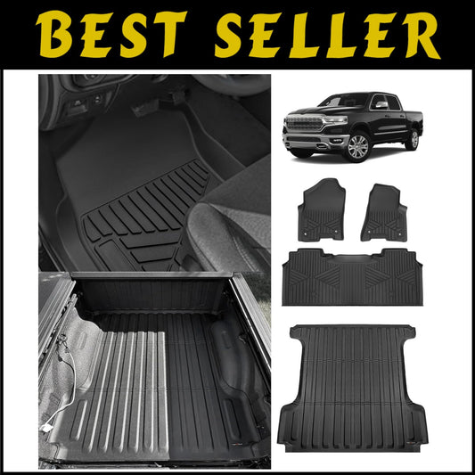 All-Weather TPE Truck Bed Mat & Full Set for 2019-2025 RAM 1500 Accessories