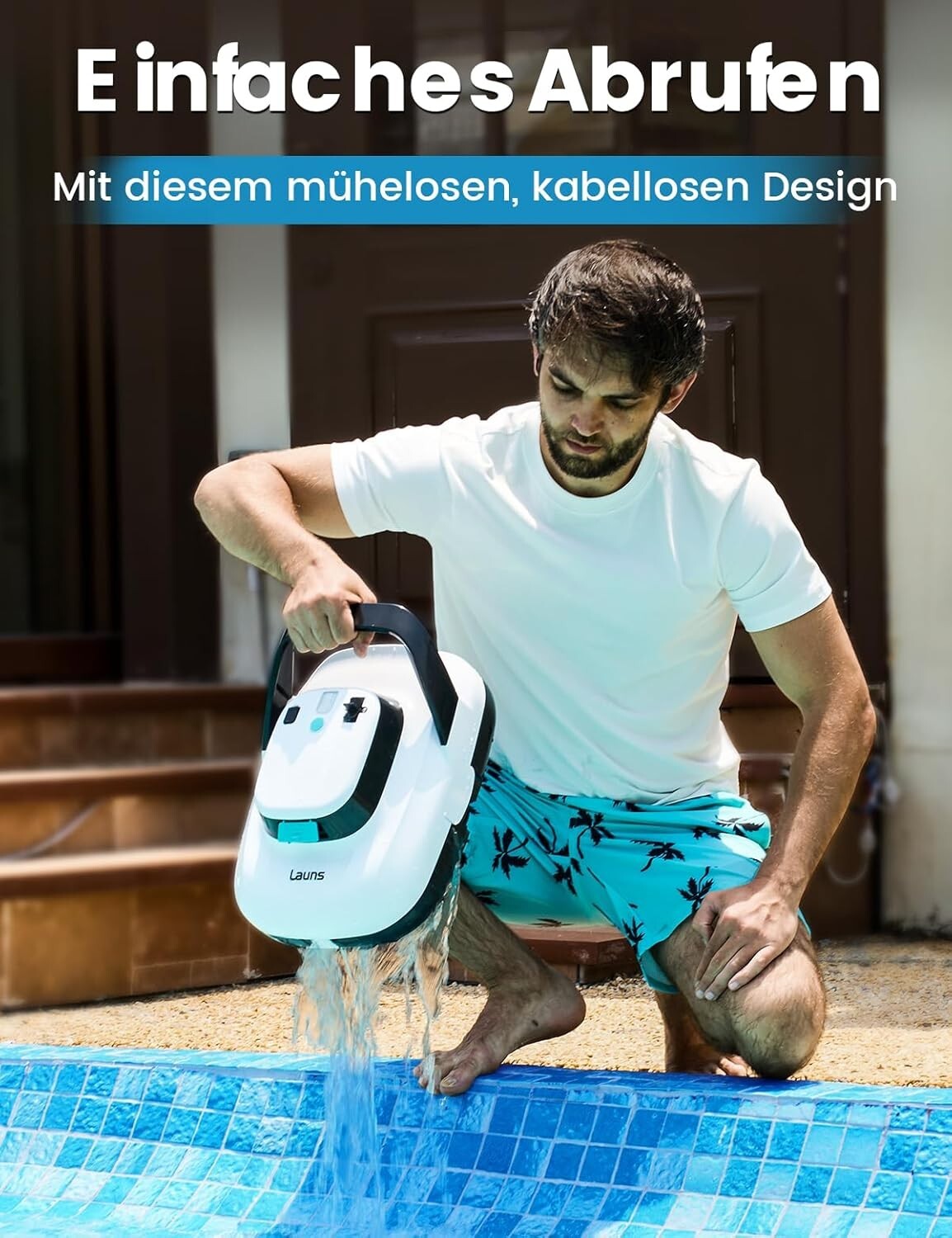 2025 Cordless Robotic Pool Cleaner - Dual Motors, Self-Parking & 90 Min Runtime