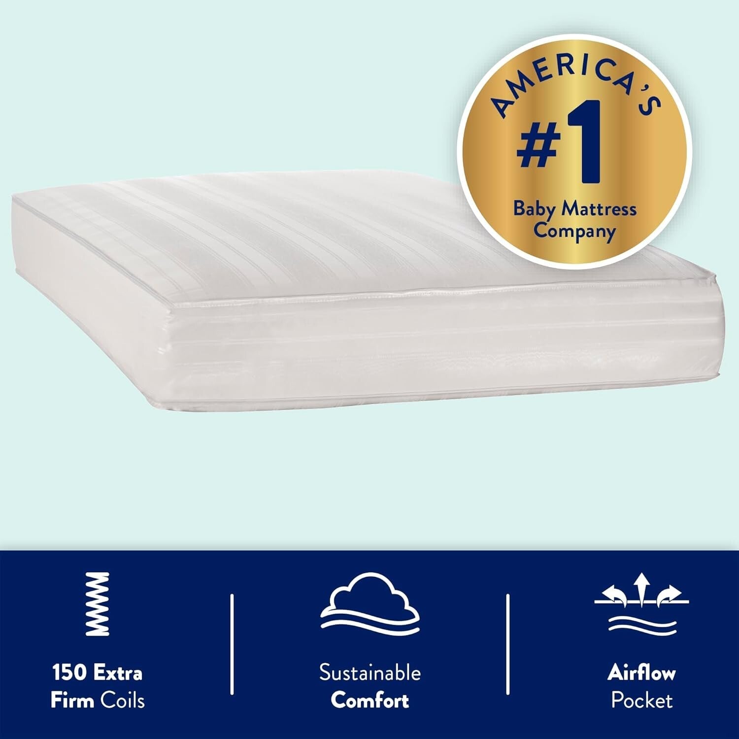 Durable Waterproof Mattress for Cribs and Toddlers - GREENGUARD Gold Certified