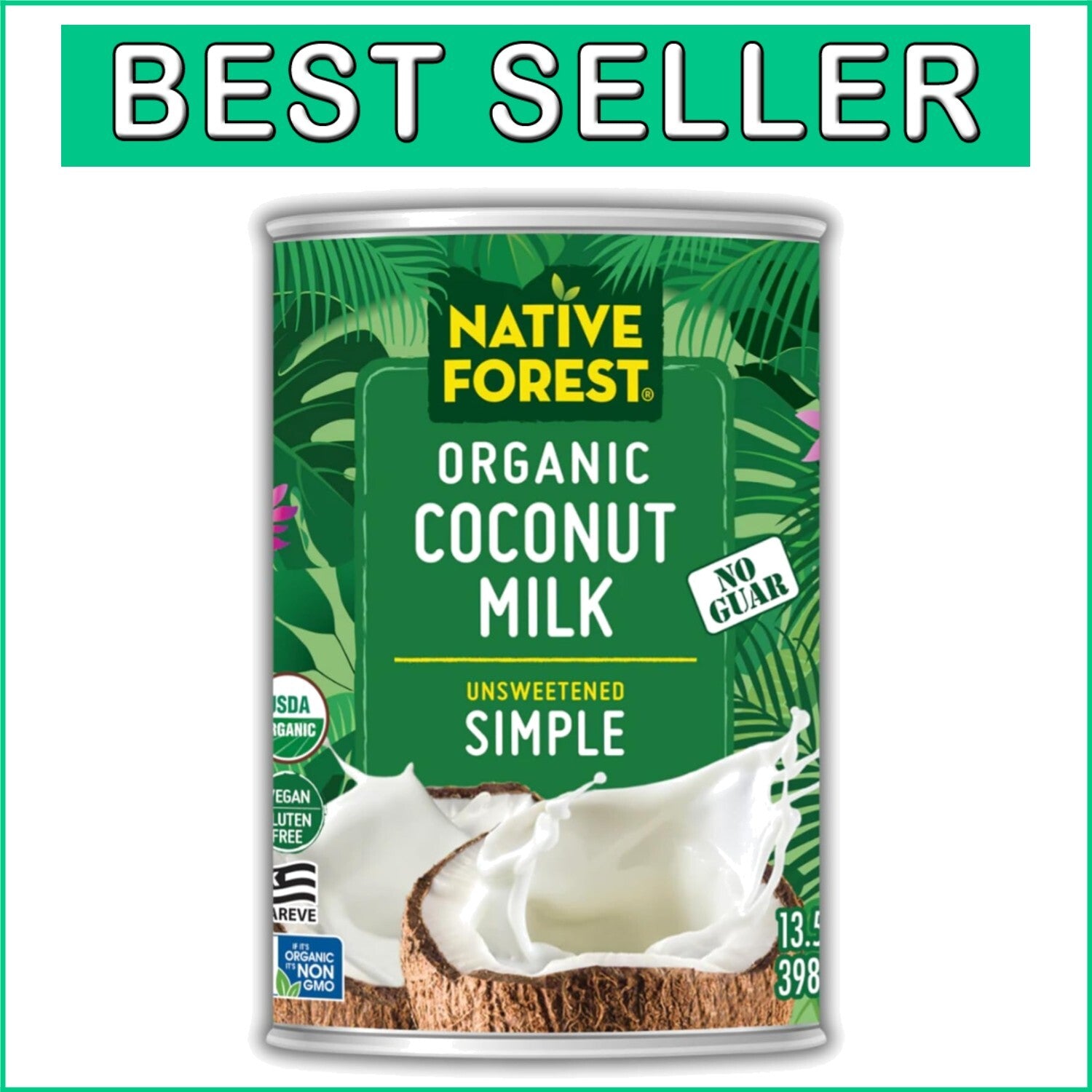 Organic Unsweetened Coconut Milk – Rich, Creamy & Non-GMO - 13.5 Fl Oz (Pack ...