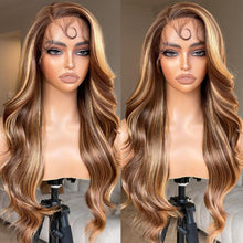 Load image into Gallery viewer, Luxury 24” Honey Blonde Lace Front Wig - Body Wave Synthetic Beauty with Volume