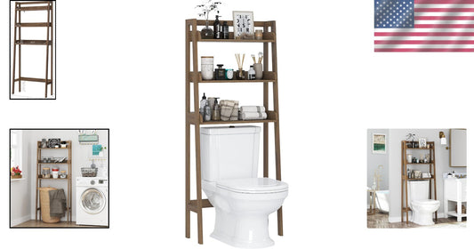 Durable 3-Tier Over Toilet Shelf - Engineered Wood Bathroom Storage Solution