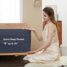 Load image into Gallery viewer, Blue Indigo Luxury Full Sheet Set - 22-Inch Deep Pocket, Breathable Cotton