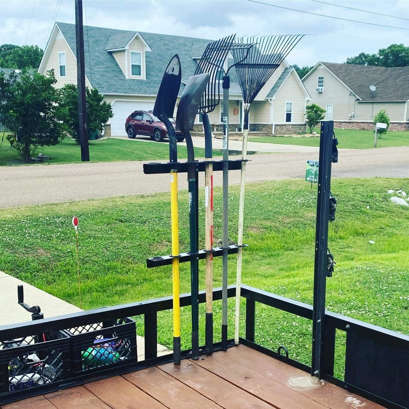 Rust-Resistant 3 Place Weedeater Rack & Tool Organizer for Trucks and Trailers