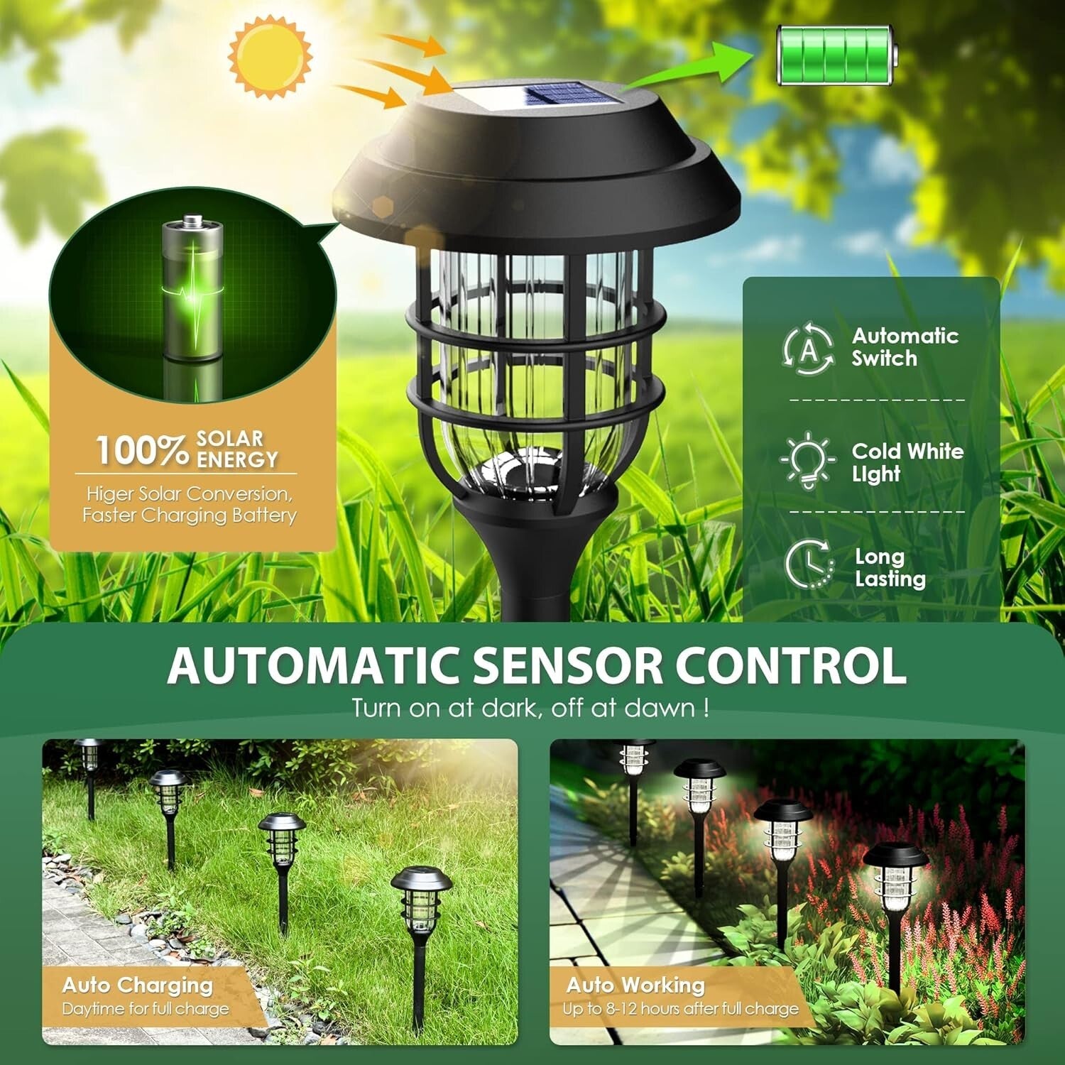 Stylish Solar Path Lighting - 12 Pack LED with Unique Design for Outdoors