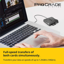 Load image into Gallery viewer, Efficient USB 3.2 Dual-Slot Card Reader for Photographers and Content Creators