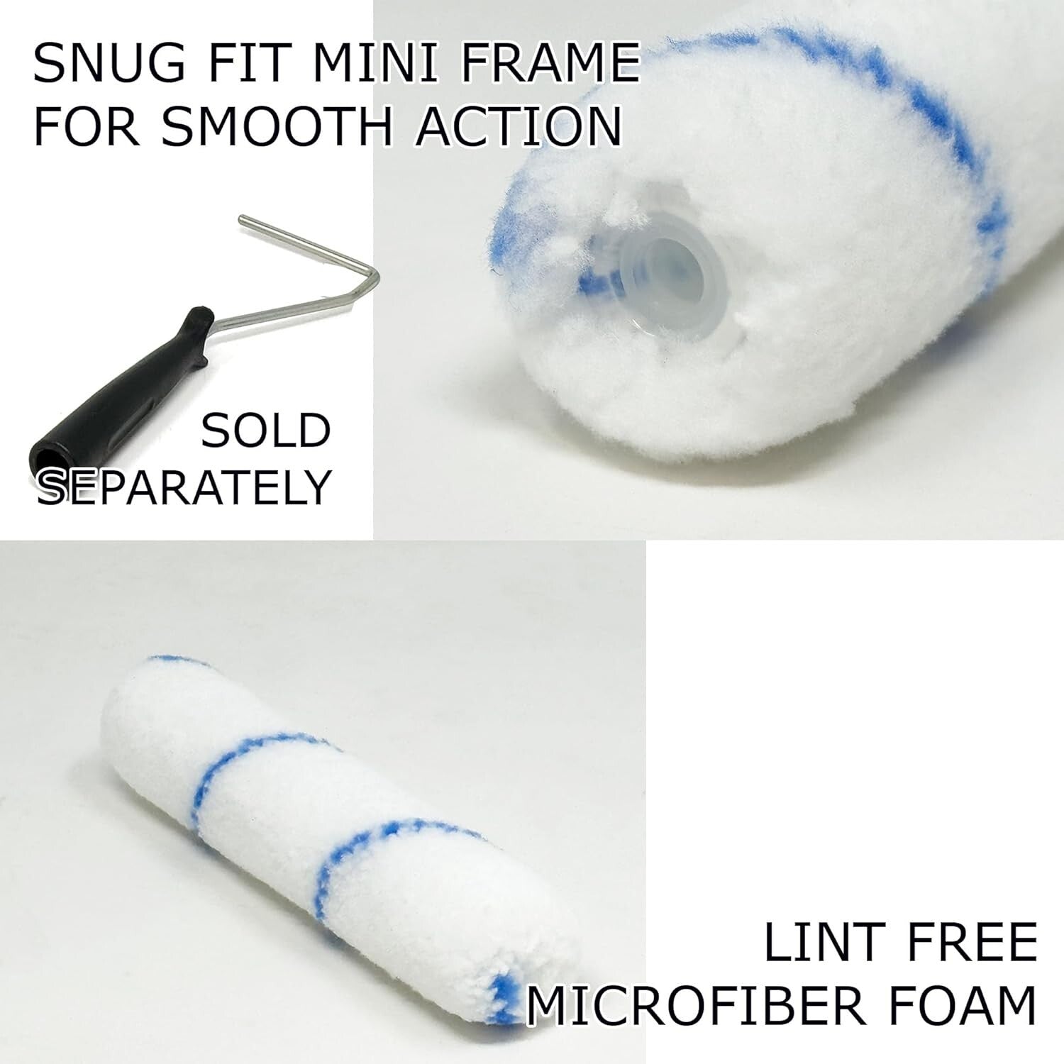 DIY-Friendly 6" Mini Paint Roller Covers Set - 144 Shedless Microfiber Rollers