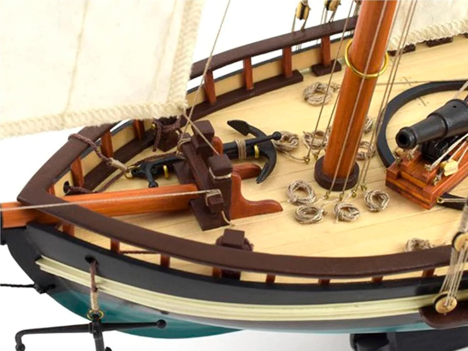 Virginia Schooner Model Crafting Kit - 1:41 Scale Wooden Ship with Display Base