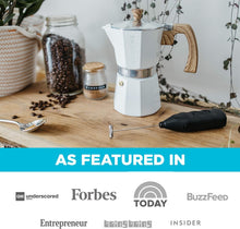 Load image into Gallery viewer, White Milano 6-Cup Stovetop Espresso Maker with Milk Frother - Modern Design
