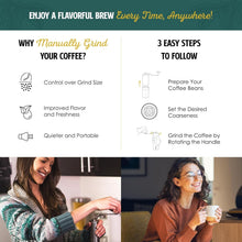 Load image into Gallery viewer, Precision Manual Coffee Grinder - Stainless Steel, 18 Settings for Perfect Brews