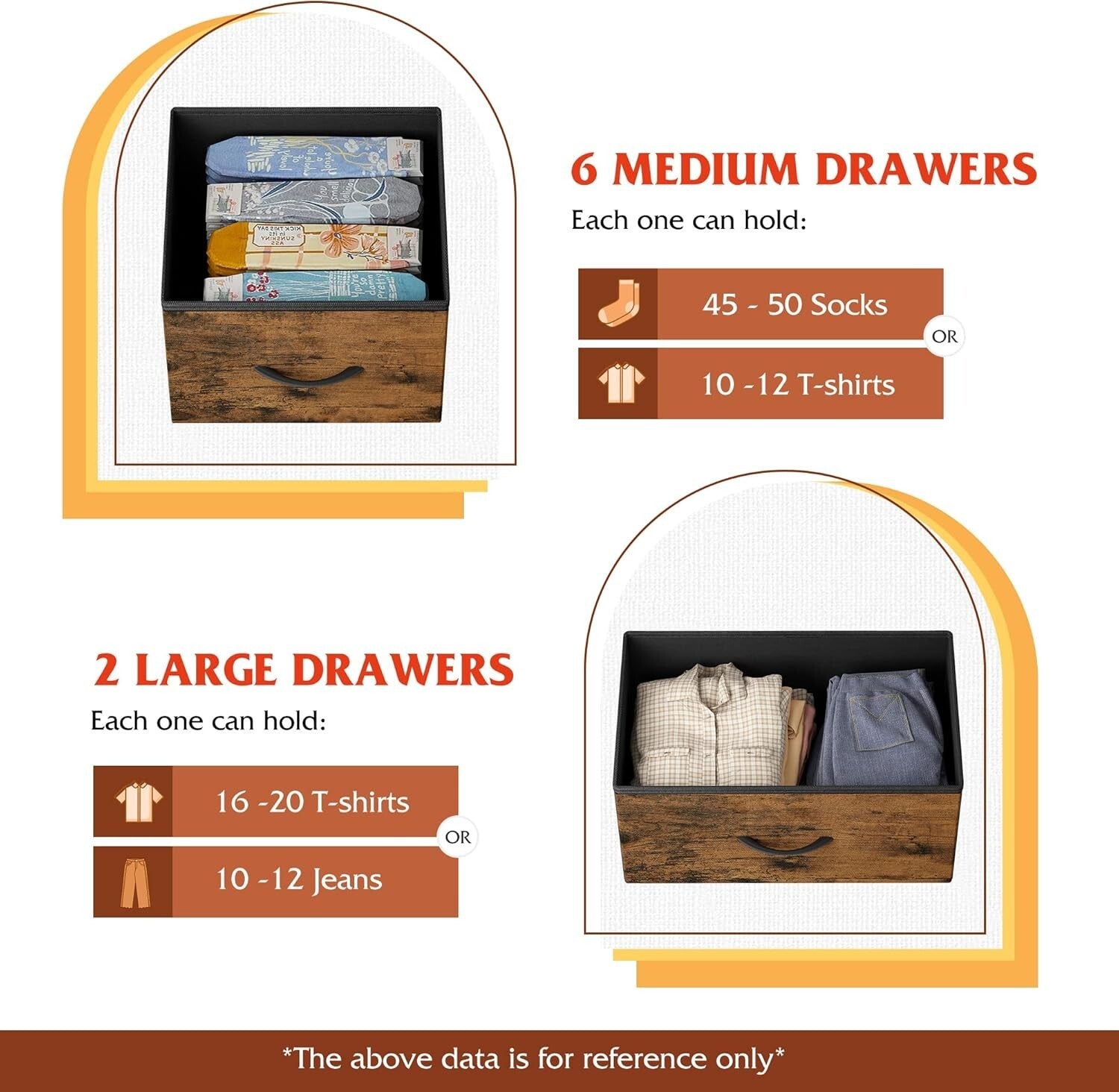 Multifunctional Fabric Dresser with 8 Deep Drawers - Versatile Storage Solution