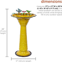 Load image into Gallery viewer, Weather-Resistant 17" Vintage Metal Bird Bath with Sturdy Stand - Outdoor Charm