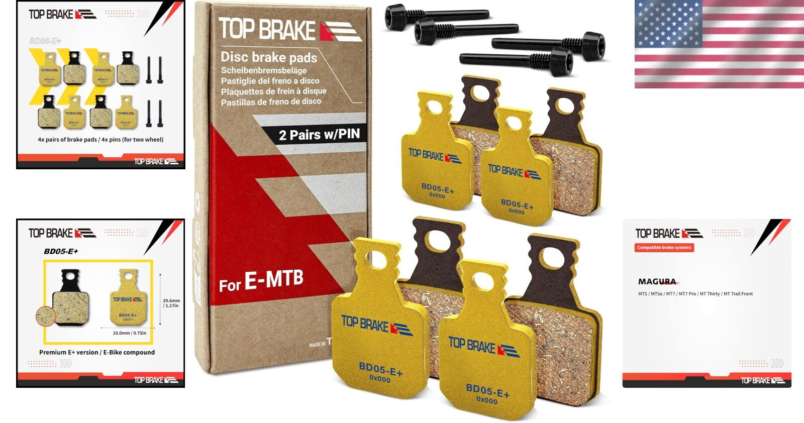 Durable Heat-Resistant Disc Brake Pads for Mountain Bikes - 8 Pieces Set