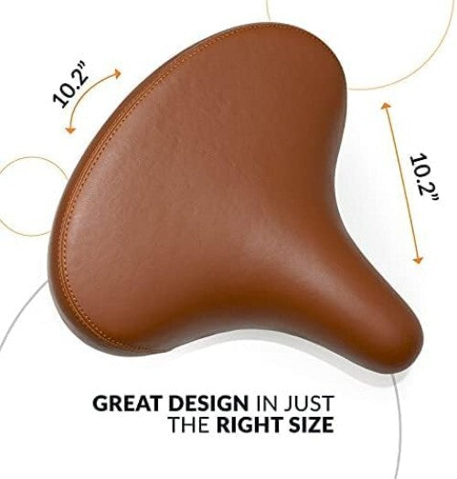 Comfortable Wide Cruiser Saddle - Supports Up to 350lbs for Stress-Free Rides