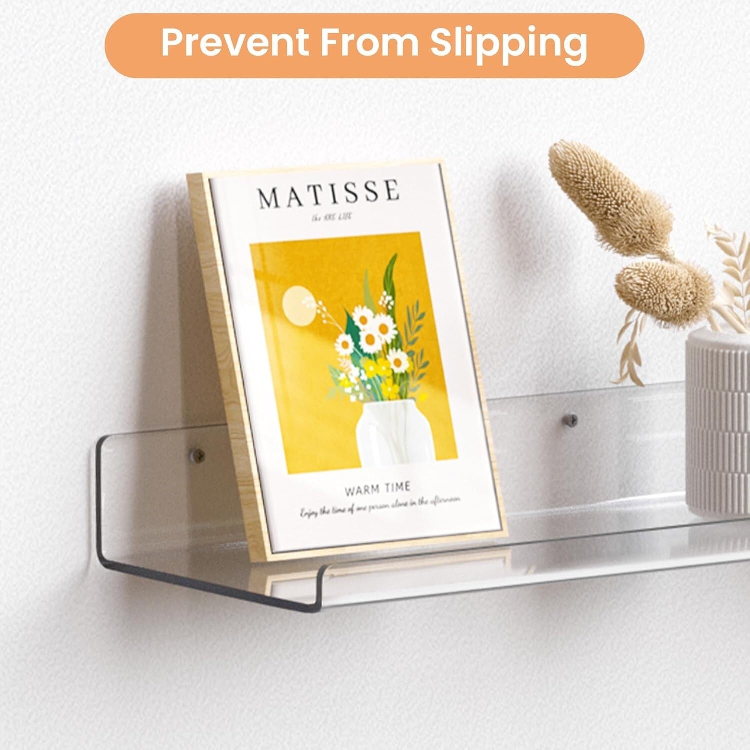 Set of 2 Floating Acrylic Shelves 35.5x5.5 - Modern Wall Storage Solution