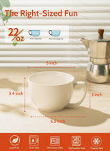 Load image into Gallery viewer, Comfort Grip 22oz Porcelain Mugs Set of 4 - Ideal for Soup, Hot Chocolate &amp; More