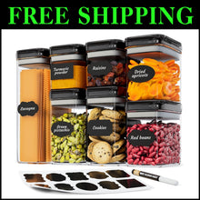 Load image into Gallery viewer, 7-Piece Airtight Food Storage Containers Set - Jet Black with Flip Top Lids