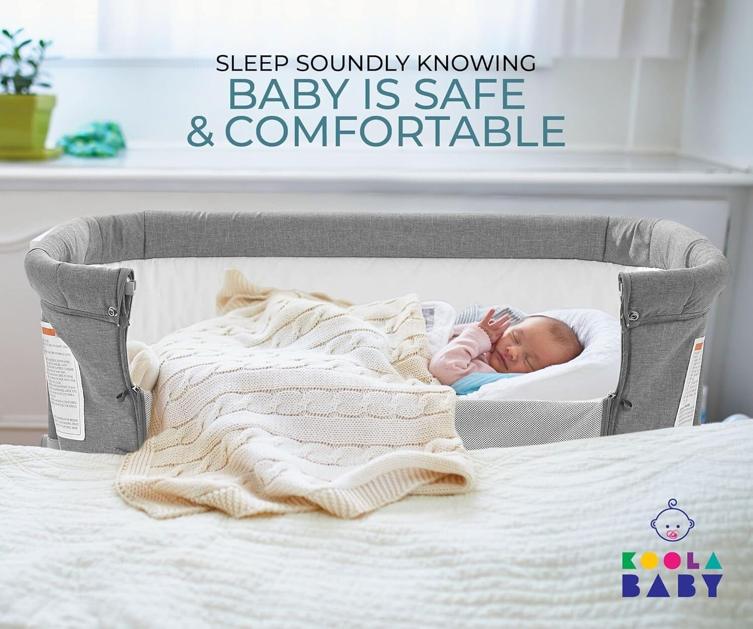 KoolaBaby Portable Bassinet: Versatile 3-in-1 Sleeper, Adjustable & Foldable