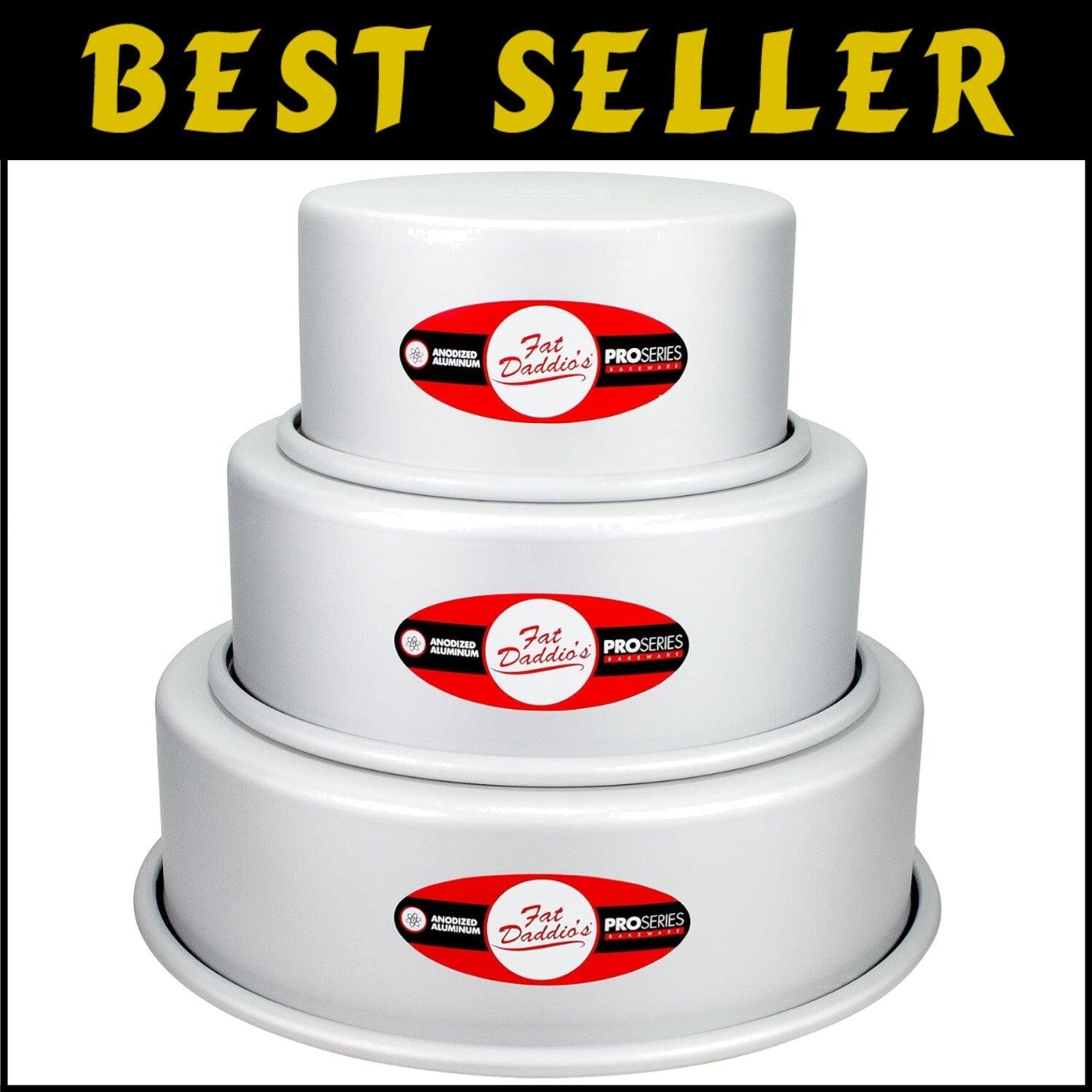 Professional-Grade Aluminum 3-Tier Round Cake Pans - Perfect for Baking Delights