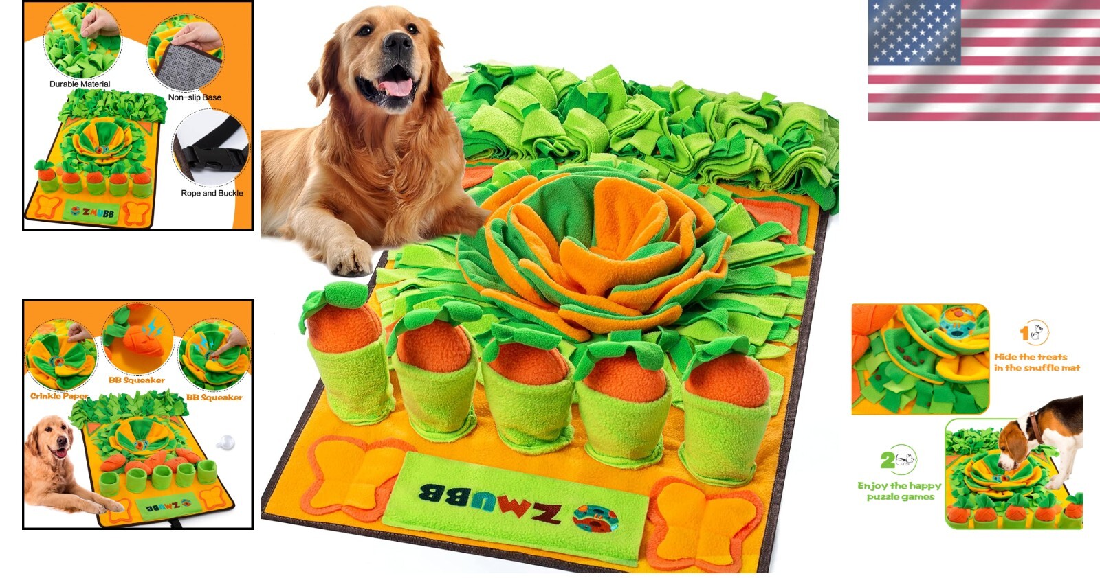 Interactive Snuffle Mat for Dogs - 31''x19'' Slow Feeder Feeding Puzzle Toy