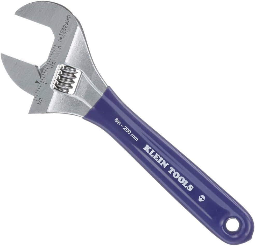 Extra Wide Jaw 8-Inch Adjustable Wrench - Induction Hardened Steel Craftsmanship