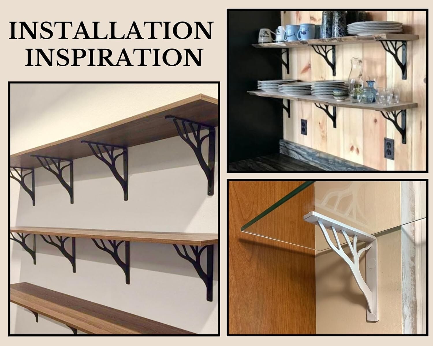 10-Inch Iron Metal Shelf Brackets - Chic Chrome Finish, Easy Mounting - Set of 4