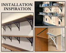 Load image into Gallery viewer, 10-Inch Iron Metal Shelf Brackets - Chic Chrome Finish, Easy Mounting - Set of 4