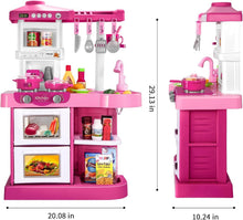 Load image into Gallery viewer, 53-Piece Play Kitchen Set with Temperature Sensing Sink for Engaging Role-Play