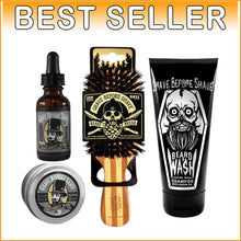 Load image into Gallery viewer, All-in-One Beard Grooming Kit: Wash, Oil, Balm &amp; Brush for Luxe Maintenance