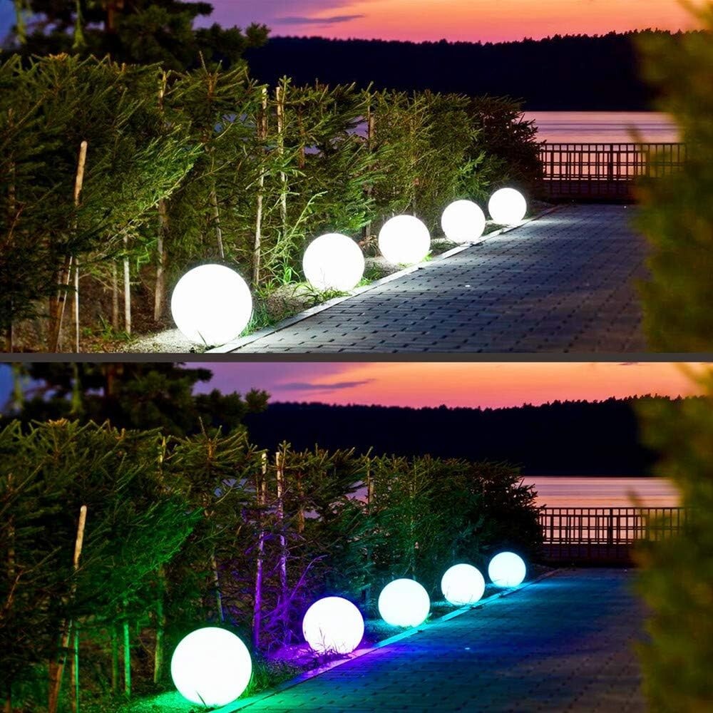Outdoor Waterproof 20-Inch RGB Glow Ball Light - Remote Control & Dimmable