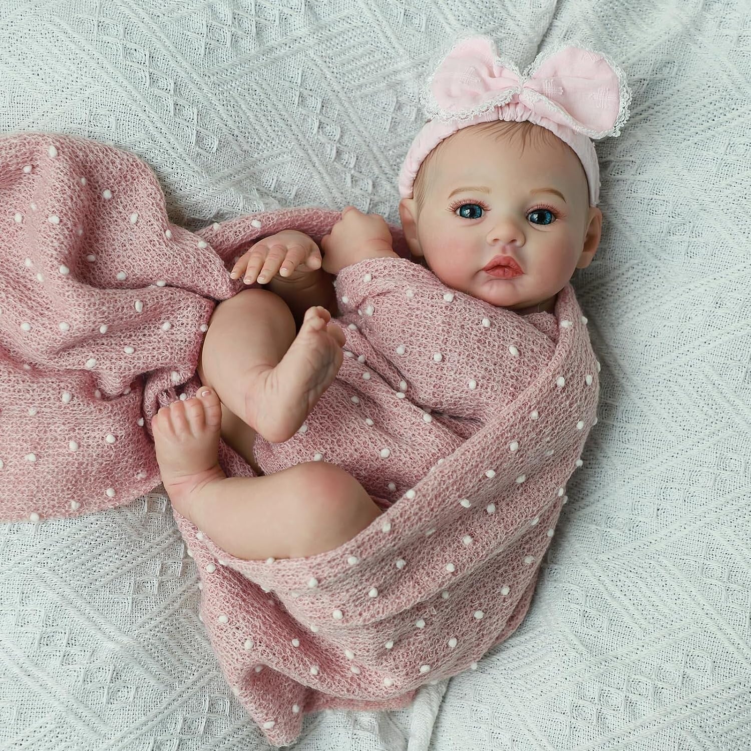 Lifelike 18-Inch Reborn Doll Girl - Soft Weighted Baby Gift Set in Meadow Pink