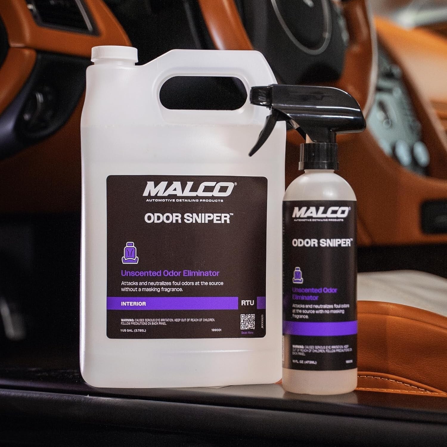 1-Gallon Odor Sniper - Powerful Odor Neutralizer for Cars, Fragrance Free