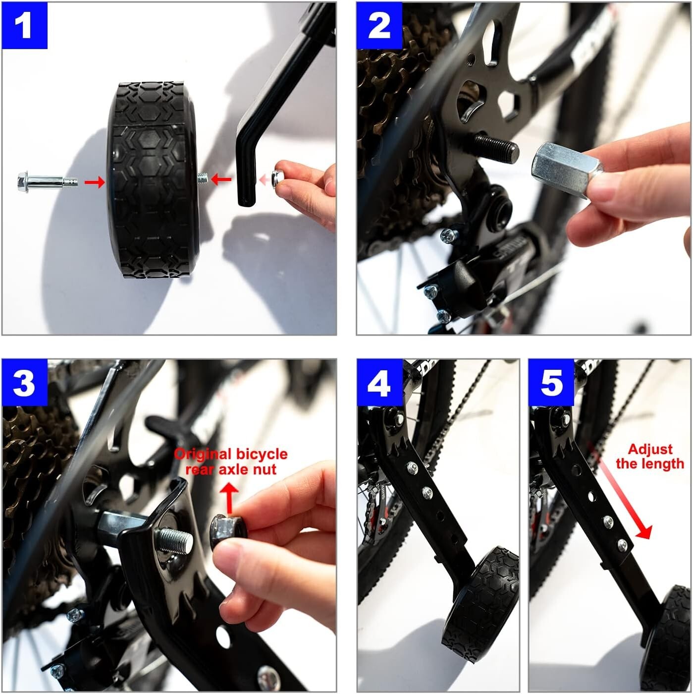 Universal Fit Training Wheels for Kids' Bicycles – Easy Assembly & Stability