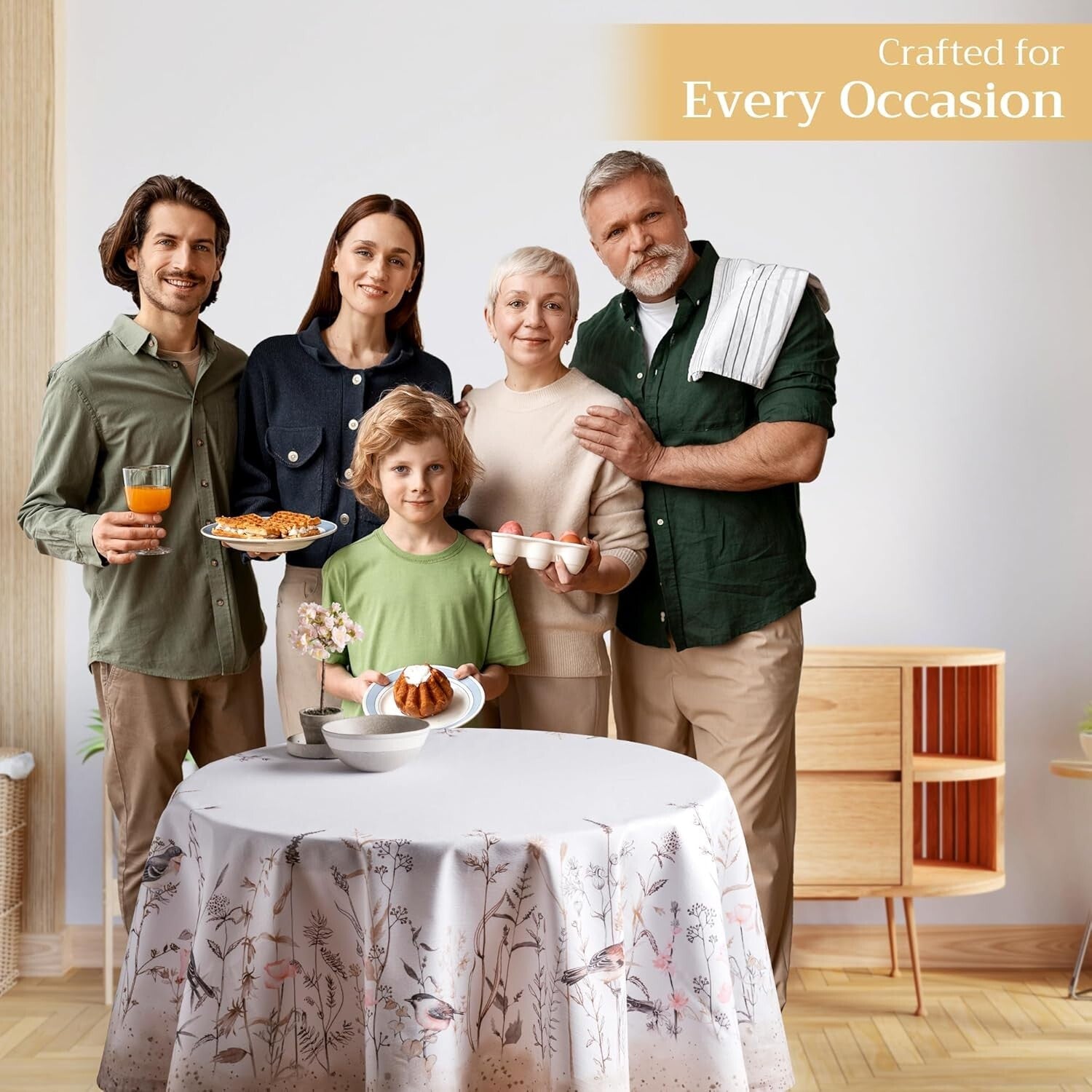 Elegant 100% Cotton Round Tablecloth - Perfect for Weddings & Everyday Dining