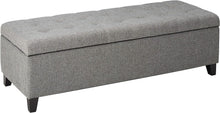 Load image into Gallery viewer, Pillow Soft Grey Fabric Ottoman with Hidden Storage - Perfect for Any Room