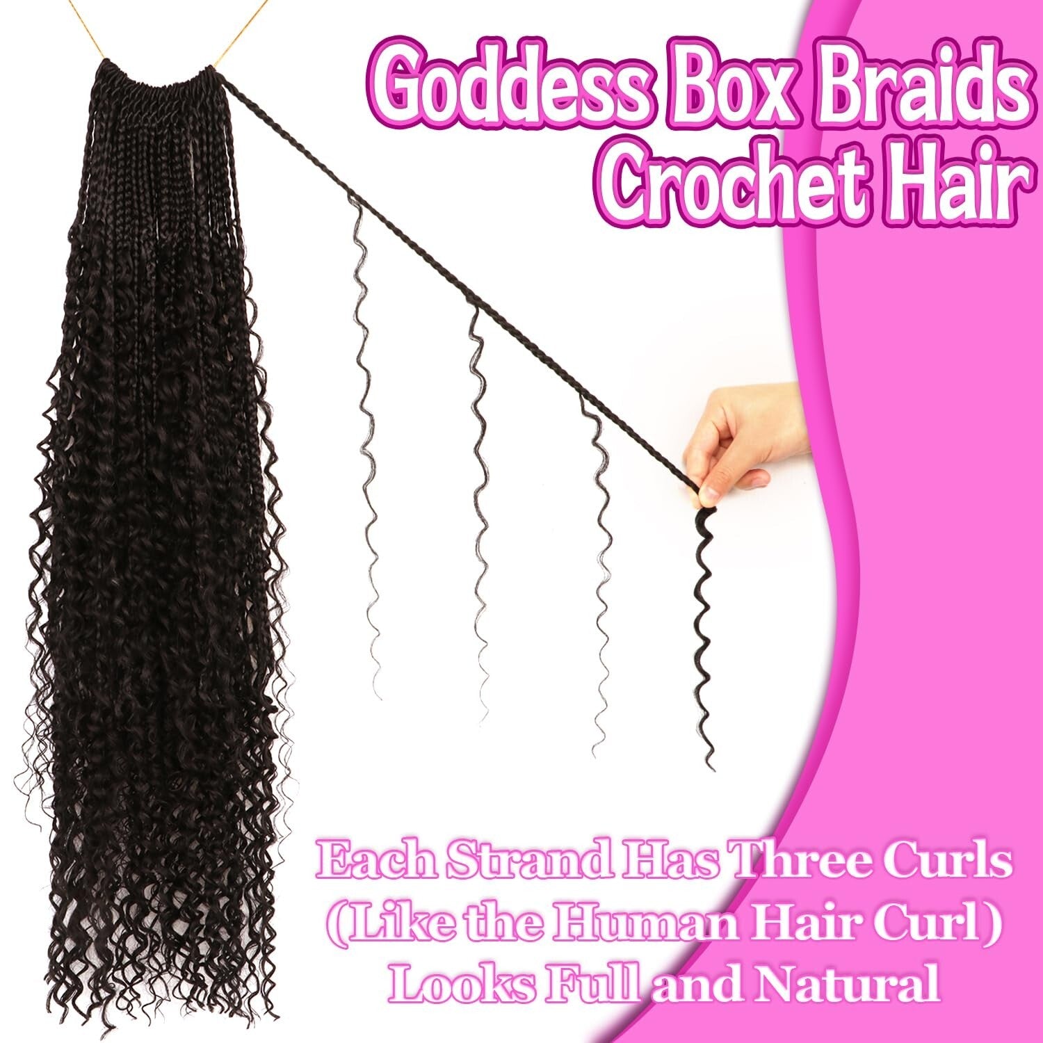 Goddess Boho Box Braids Crochet Hair - 30 Inch, 8 Packs for Effortless Style