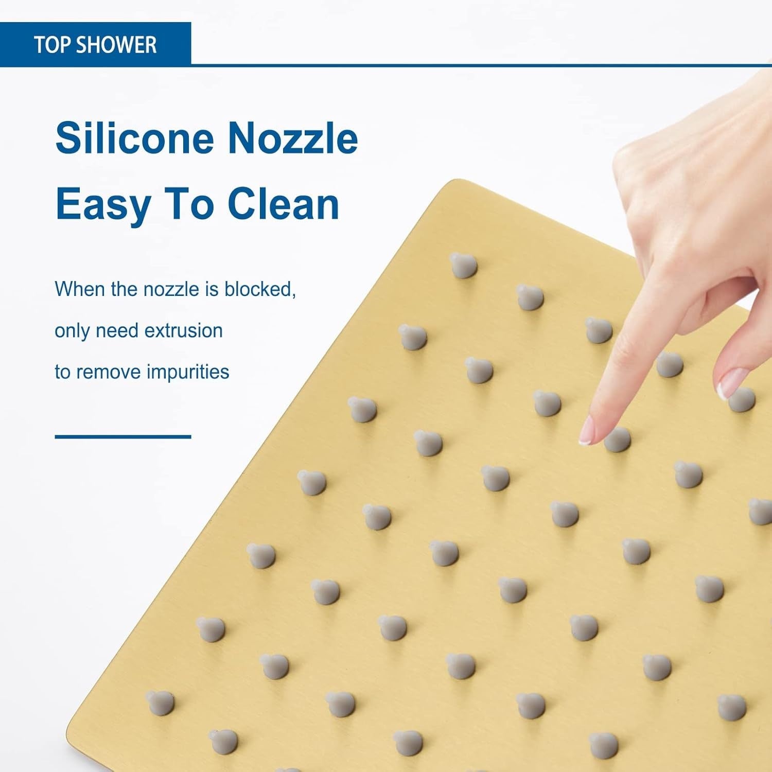 Brushed Gold Shower Faucet Set - Rain Shower Head, Valve & Trim Included