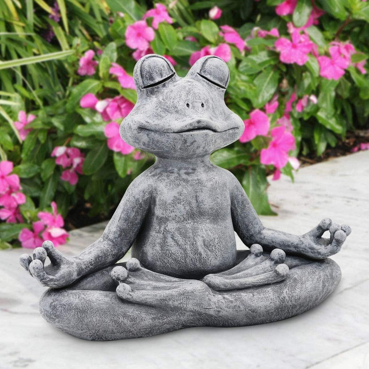 Intricate 12.5" L Meditating Frog Statue - Unique Gift for Zen Garden Lovers