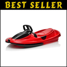 Load image into Gallery viewer, Durable Snow Sled for Kids &amp; Adults - Lightweight Toboggan with Steering Wheel