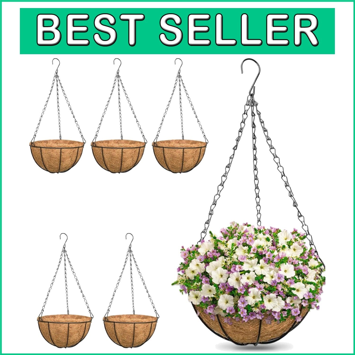 Customizable 10-Inch Metal Hanging Plant Baskets – Perfect for Floral Displays