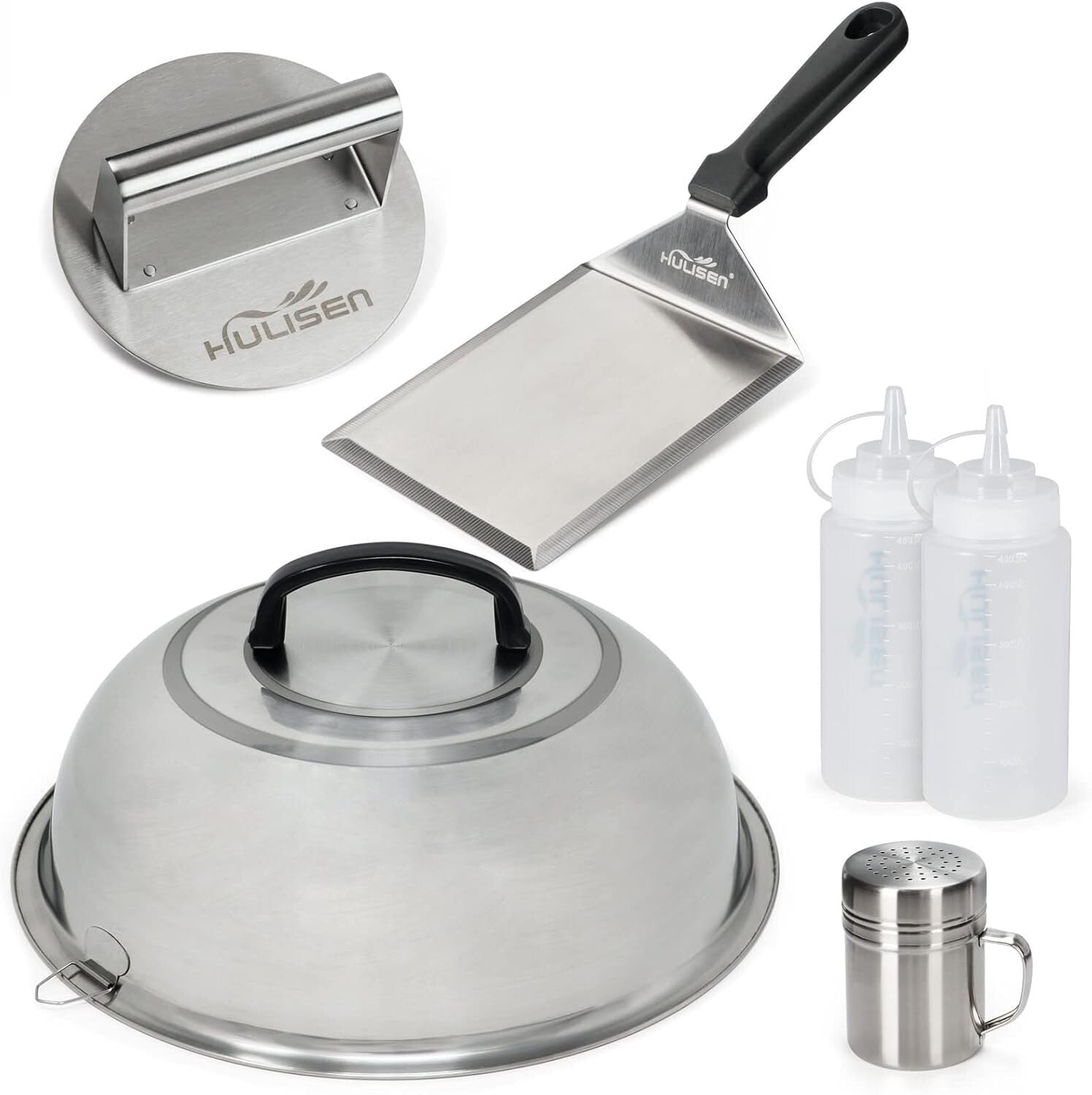 Complete BBQ Accessories Kit with Burger Press, Basting Cover & Spachula