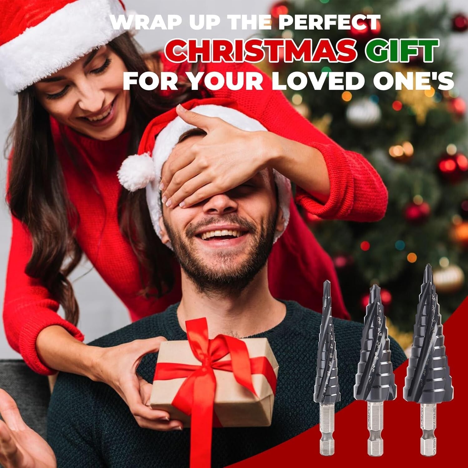 Heavy-Duty Cobalt Step Drill Bit Set, 3PCS with Magnetic Hex Shank & 4 Flutes