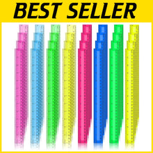 Load image into Gallery viewer, 192 Pack Colorful Transparent 12-Inch Rulers for Classroom &amp; Office Supplies